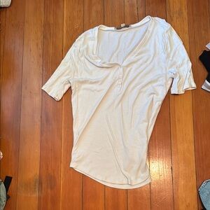 LOFT Cream Short Sleeve Top